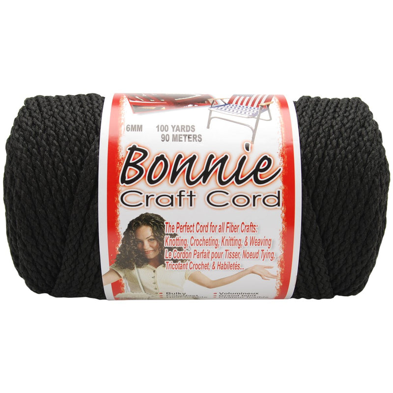 Pepperell BB6-100-042 6mm Bonnie Macramé Craft Cord, 100-Yard, Black Standard Packaging - NewNest Australia