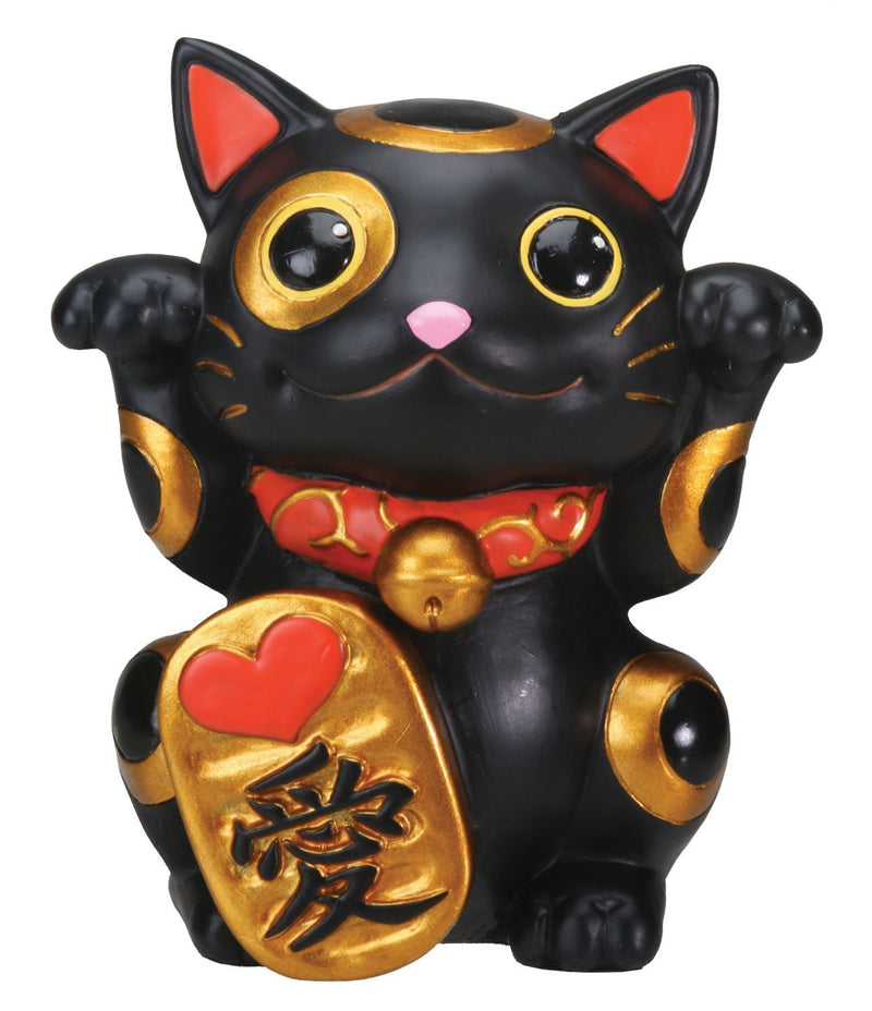 NewNest Australia - Black Maneki Neko Money Lucky Cat Chinese Japanese Statue 