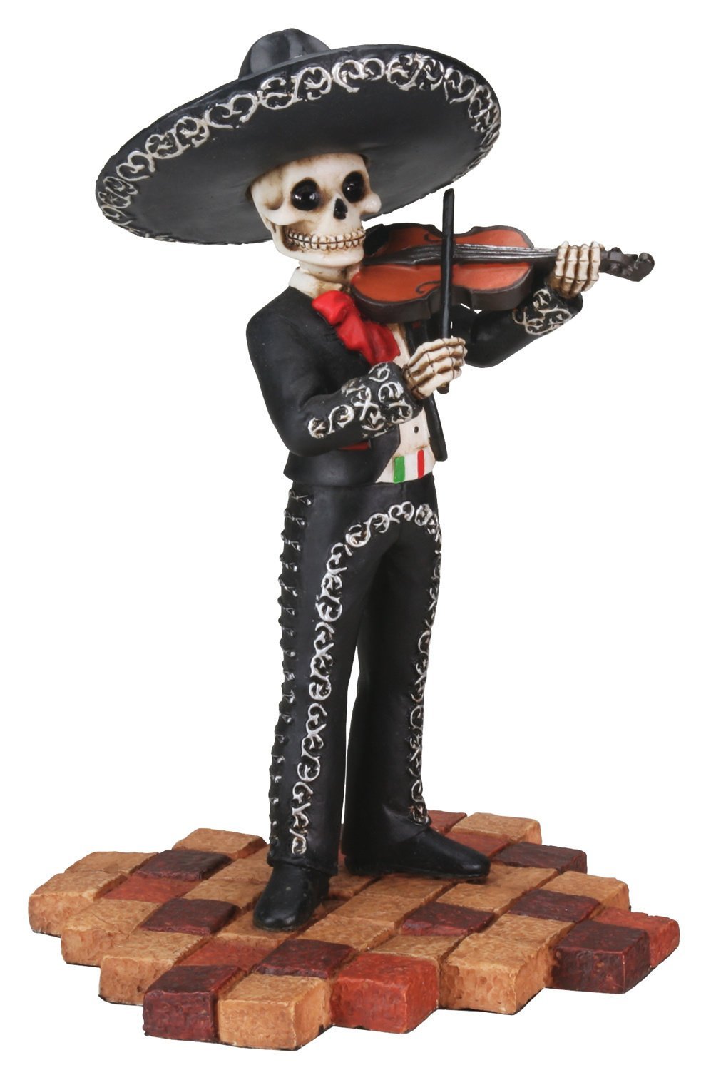 NewNest Australia - Male Skeleton Skull Black Mariachi Band Violin Statue 