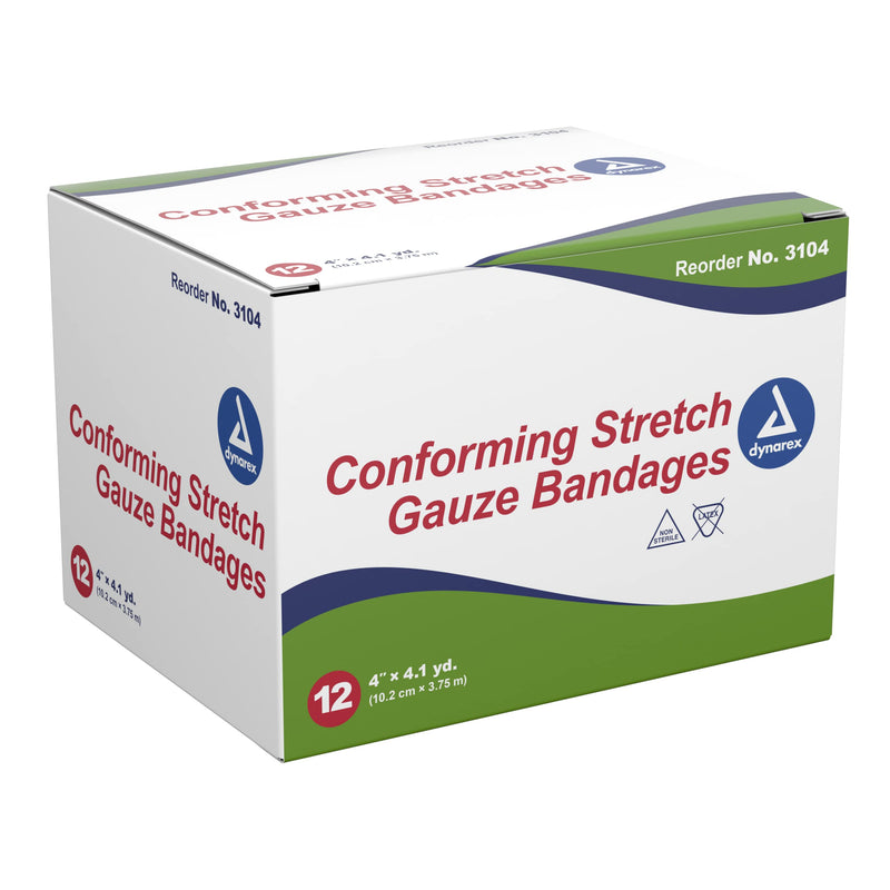 Dynarex Non-Sterile Stretch Gauze Bandage Roll, 4-Inch x 4.1 yds,12 Count - NewNest Australia