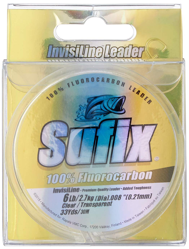 Sufix Invisiline Fluorocarbon Leader 33-Yards Leader Wheel Fishing Line (Clear, 8-Pound) - NewNest Australia