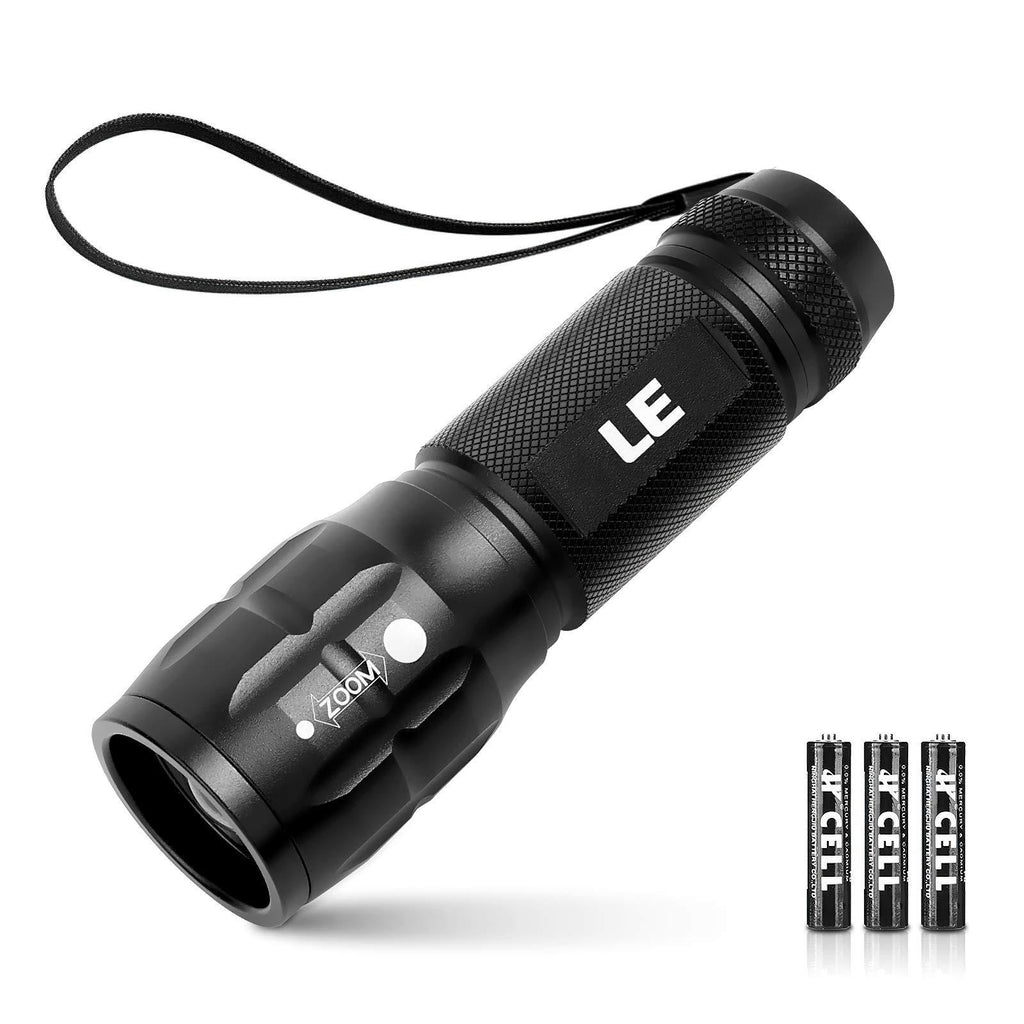 LE LED Tactical Flashlight High Lumens, Small and Extremely Bright Flash Light, Zoomable, Water Resistant, Adjustable Brightness for Camping, Running, Emergency, AAA Batteries Included 1 - NewNest Australia