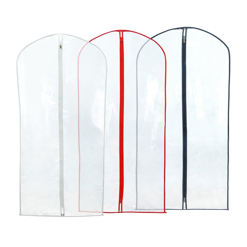 NewNest Australia - HANGERWORLD 40" Showerproof Suit Garment Cover Bags, Pack of 6, Clear with Mixed Trim Colors 