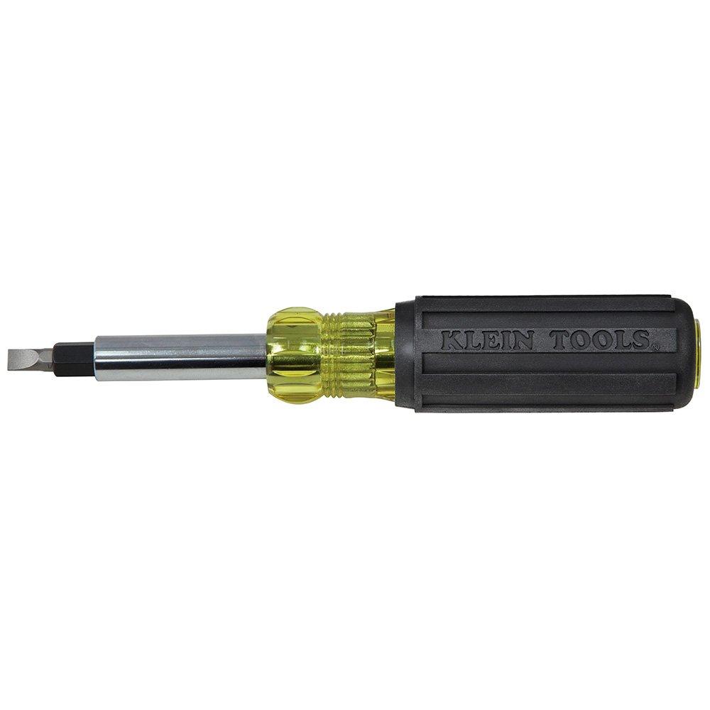 Klein Tools 32557 Multi-Bit Screwdriver / Nut Driver, Heavy Duty 6-in-1 with Interchangable Shafts and Ph, Sl, Sq, Hex Bits and Nut Drivers - NewNest Australia