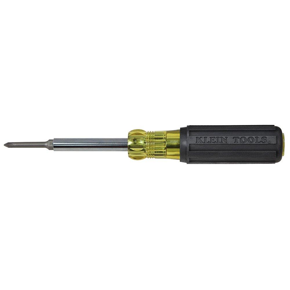 Klein Tools 32559 Multi-bit Screwdriver / Nut Driver, Extended Reach 6-in-1 Tool with Nut Driver, Phillips and Slotted Bits - NewNest Australia