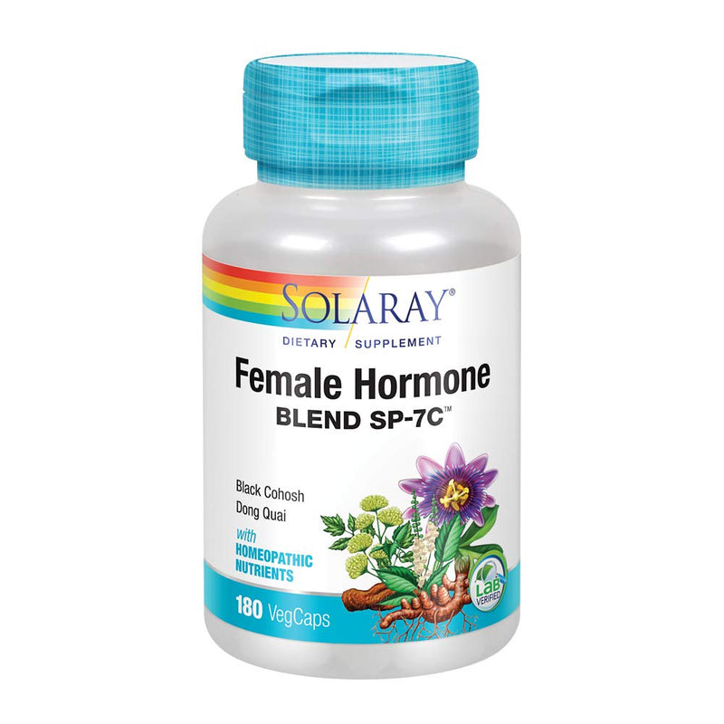 Solaray Female Hormone Blend SP-7C | Herbal Blend Includes Black Cohosh, Dong Quai, Passion Flower, Saw Palmetto, Wild Yam & More | 180 VegCaps - NewNest Australia
