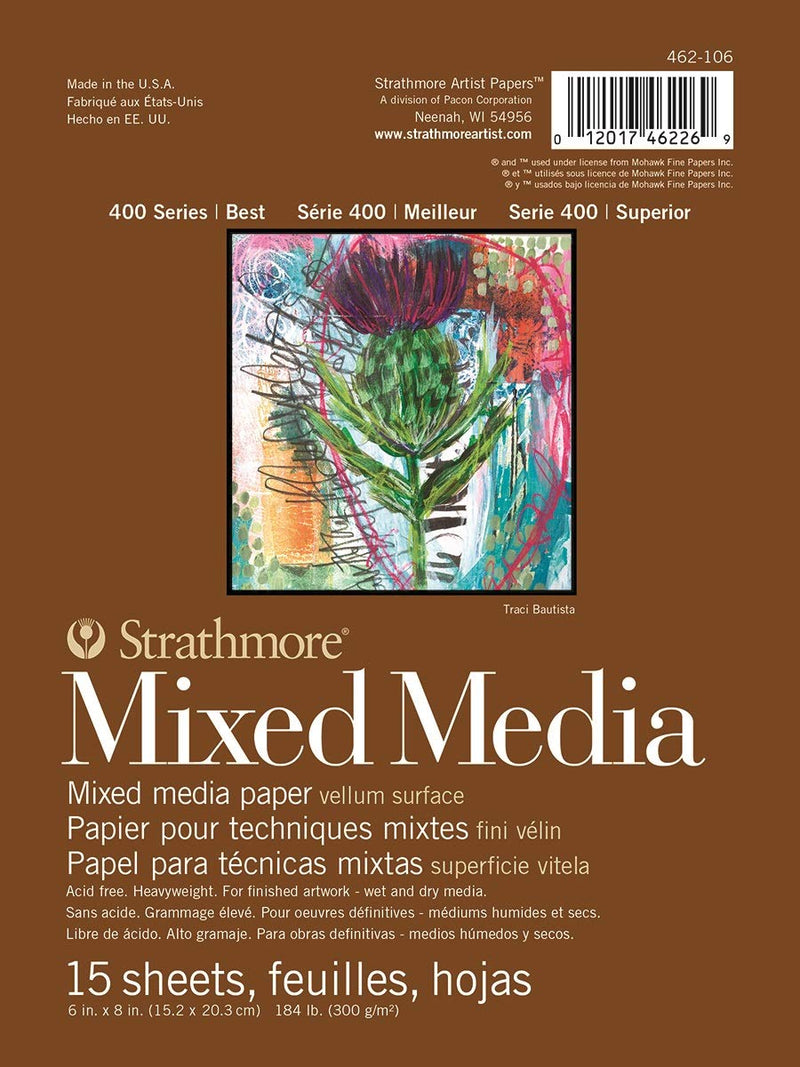 Strathmore (462-106 400 Series Mixed Media Pad, 6"x8", 15 Sheets , White - NewNest Australia