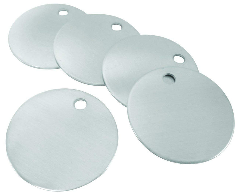 CH Hanson Metal Stamping Blanks - 1" Blank Tags with Holes, Name & Pet Tags, Label Equipment - Model 1078A, Durable 18-Gauge Aluminum (100 Count) - NewNest Australia