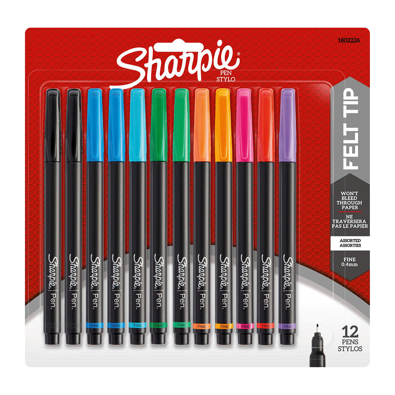 Sharpie Pen | Fine Point, Assorted Colors, Quick Drying Ink, 12 Count 12-Count - NewNest Australia