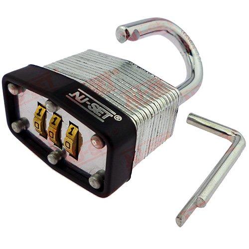 NuSet 1-1/2" 3-Number Laminated Steel Set-Your-Own Combination Padlock 1-1/2 Inch - NewNest Australia