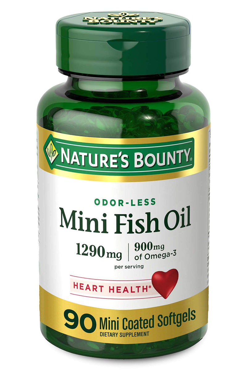 Fish Oil by Nature's Bounty, Dietary Supplement, Omega 3, Supports Heart Health, 1290 Mg, 90 Mini Odorless Softgels - NewNest Australia