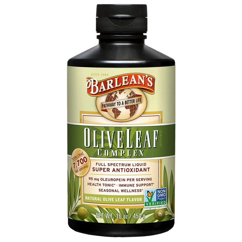 Barlean's All Natural Olive Leaf Complex Liquid with 7,700 ORACr and Liquid 95mg Oleuropein - Non-GMO, Sustainably Sourced, Kosher - 16-Ounce 1 Pound (Pack of 1) - NewNest Australia