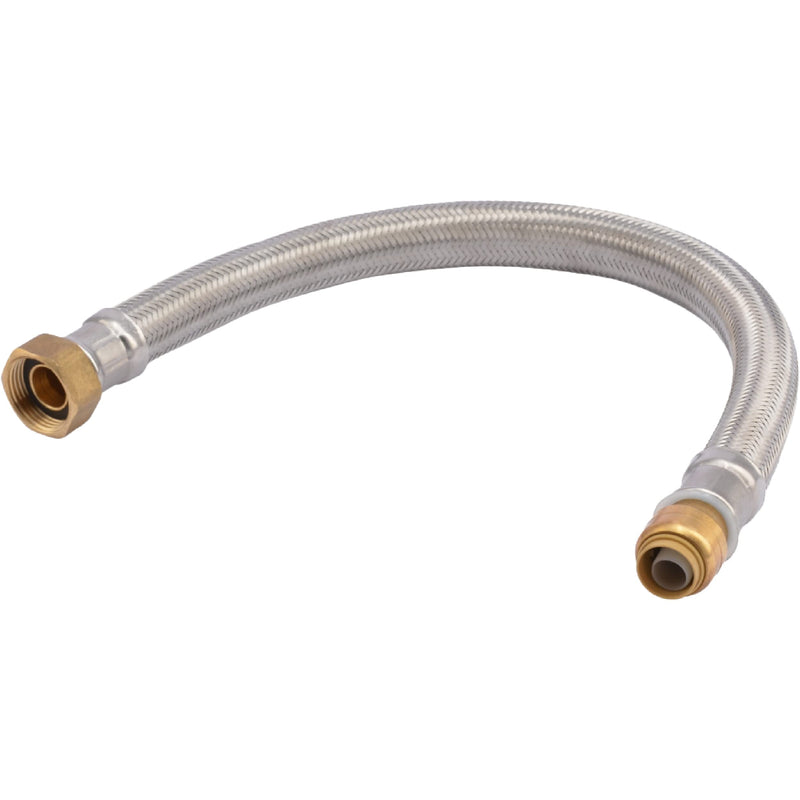 SharkBite U3068FLEX18LF Hose, Push-to_Connect, Copper, PEX, CPVC Water Heater Connector, 1/2 Inch x 3/4 Inch FIP x 18 Inch, Stainless Steel 18" - NewNest Australia