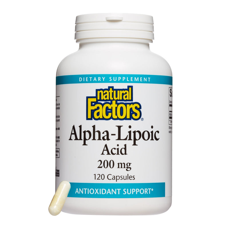 Natural Factors, Alpha-Lipoic Acid 200 mg, Antioxidant Support to Help Maintain Glucose Levels Already in a Normal Range, 120 Capsules (120 Servings) - NewNest Australia