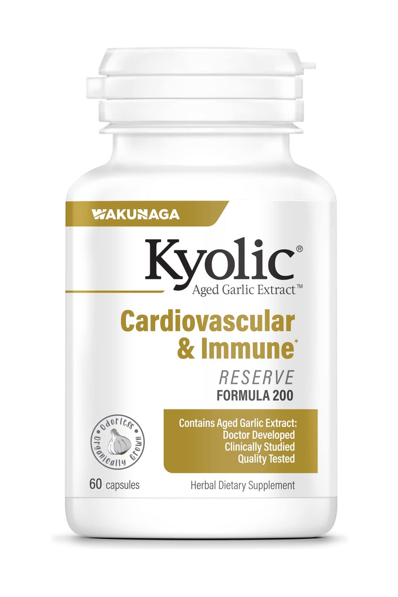 Kyolic Aged Garlic Extract Formula 200, Cardiovascular & Immune, Reserve 60 Capsules (Packaging May Vary) 60 Count (Pack of 1) - NewNest Australia