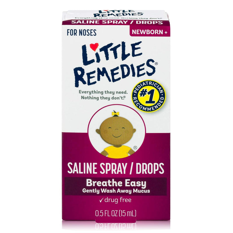 Little Remedies Saline Spray and Drops, Safe for Newborns, 0.5 fl oz 0.5 Fl Oz (Pack of 1) Saline Spray/Drops - NewNest Australia