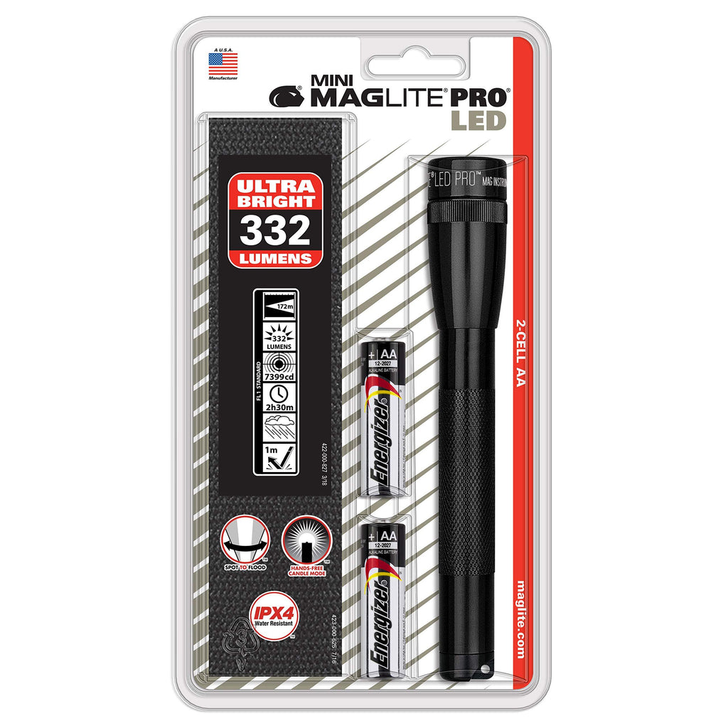 Maglite Mini PRO LED 2-Cell AA Flashlight with Holster Black - SP2P01H - NewNest Australia