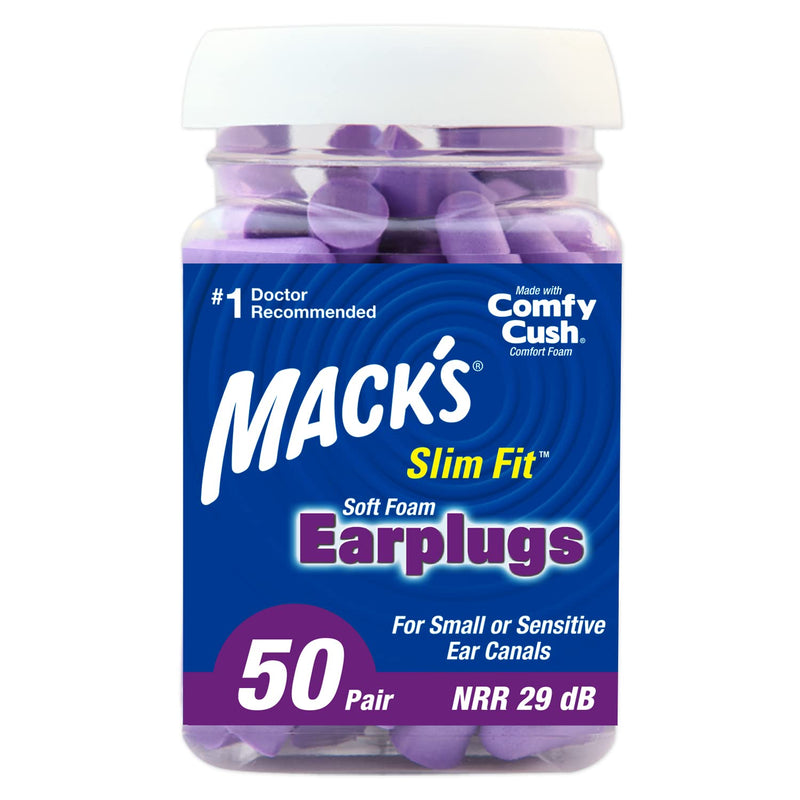 Mack's Slim Fit Soft Foam Earplugs, 50 Pair - Small Ear Plugs for Sleeping, Snoring, Traveling, Concerts, Shooting Sports & Power Tools - NewNest Australia