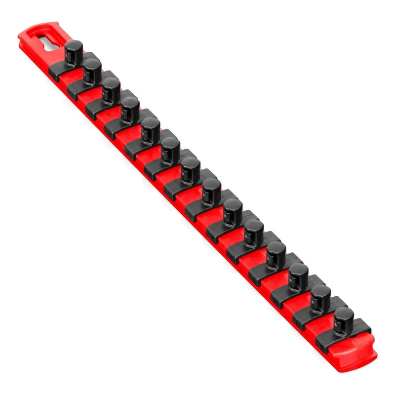 Ernst Manufacturing 8415 13-Inch Socket Organizer with 14 3/8-Inch Twist Lock Clips, Red - NewNest Australia
