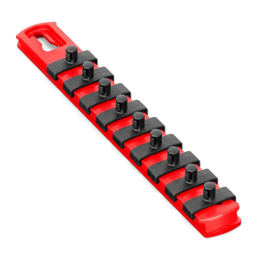 Ernst Manufacturing 8-Inch Magnetic Socket Organizer with 9 1/4-Inch Twist Lock Clips, Red - 8410M-Red-1/4 - NewNest Australia