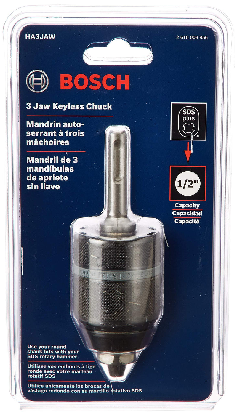 Bosch 3-Jaw Keyless Chuck with SDS-Plus Shank, 1/2-Inch HA3JAW - NewNest Australia