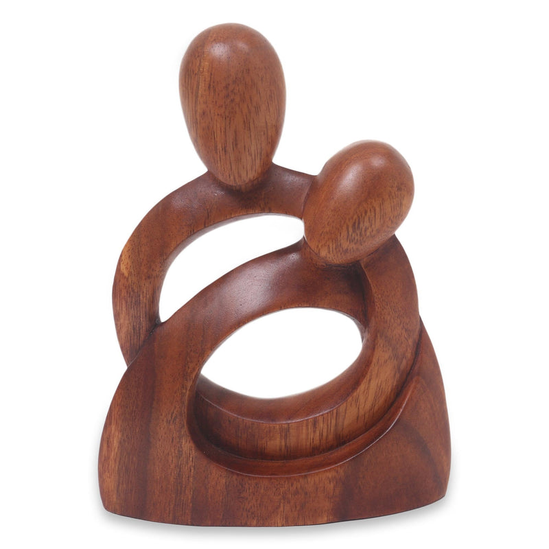 NewNest Australia - NOVICA Romantic Wood Sculpture, Brown, 8" Tall 'Eternity Of Love' 