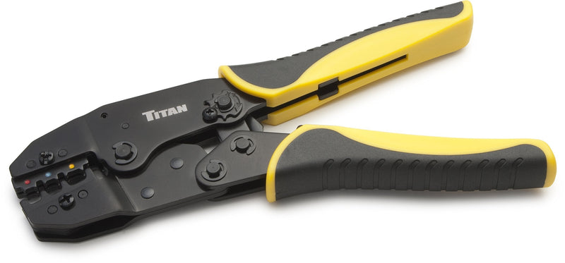 Titan 11477 Ratcheting Wire Terminal Crimper Tool for Insulated Terminals, Fixed Jaw Crimper Fixed Jaw Terminal Crimper - NewNest Australia