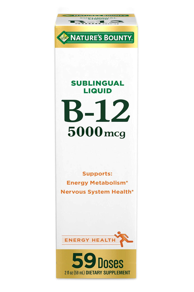 Nature's Bounty B-12 5000 mcg Sublingual Liquid Energy Health,2 Fl Oz (1 Count) 3 Pack - NewNest Australia