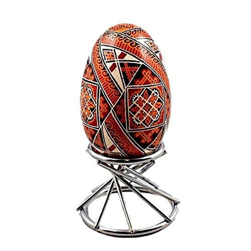 NewNest Australia - BestPysanky Silver Tone Metal Swirl Egg Stand Holder 1.75 Inches X 2 Inches 