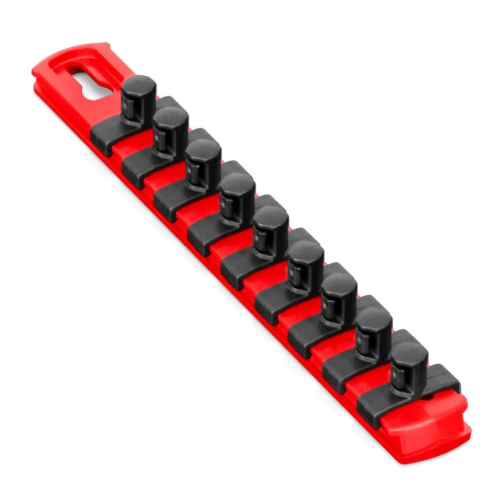 Ernst Manufacturing - 8411-Red-3/8 8411 8-Inch Socket Organizer with 9 3/8-Inch Twist Lock Clips, Red - NewNest Australia