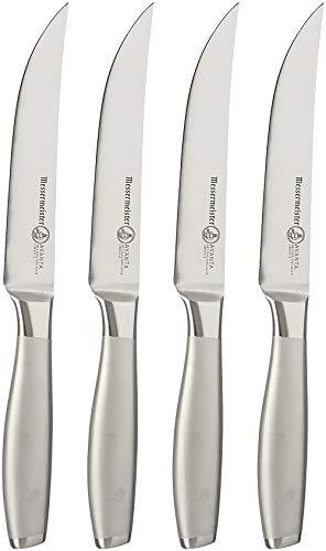 NewNest Australia - Messermeister Avanta Fine Edge Steak Knife Set, 4-Piece, Stainless Steel Fine Edge - Stainless Steel 