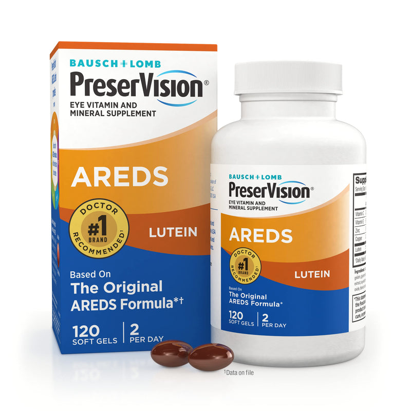 PreserVision AREDS Eye Vitamin & Mineral Supplement, Contains Lutein, Vitamin C, E, Zinc & Copper, 120 Softgels AREDS with Lutein - NewNest Australia