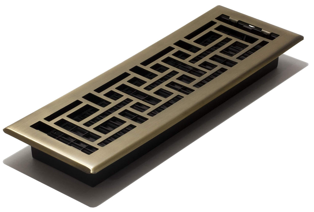 Decor Grates Oriental Floor Register, 4x14, Antique Brass - NewNest Australia