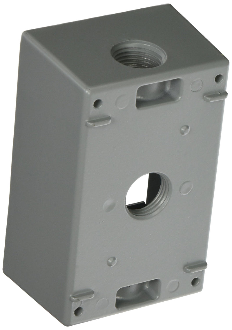 TayMac SB350S Weatherproof Box, 1-Gang, (3) 1/2-Inch Outlets, Gray 1/2" - NewNest Australia