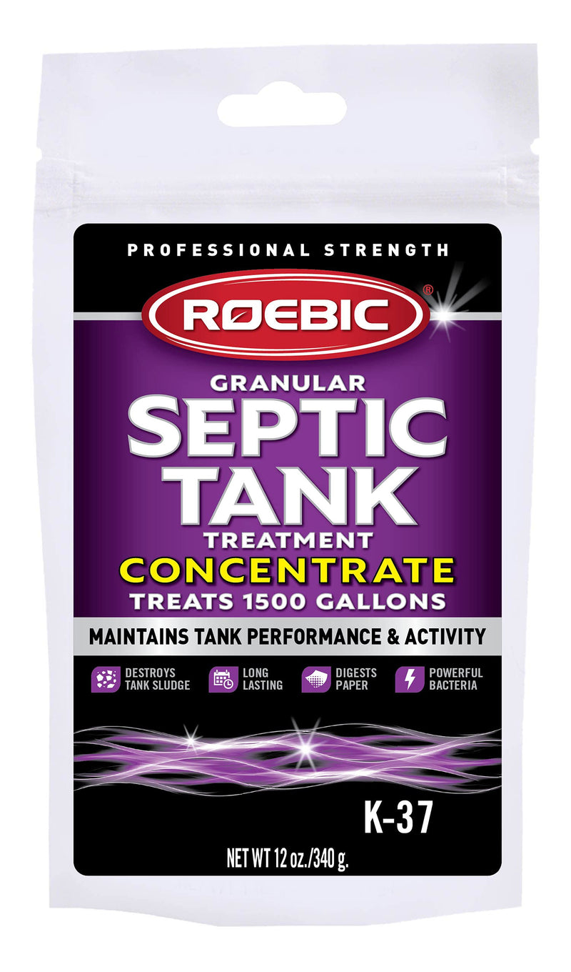 Roebic K-37-BAG Granular Septic Tank Treatment Concentrate, Removes Clogs, Environmentally Friendly Bacteria Enzymes Safe for Toilets, Sinks, and Showers, 12 Ounces - NewNest Australia