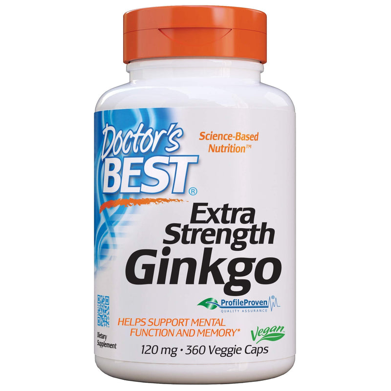 Doctor's Best Extra Strength Ginkgo, Non-GMO, Vegan, Gluten Free, Soy Free, Promotes Mental Function and Memory, 120 mg, 360 Count (Pack of 1) - NewNest Australia