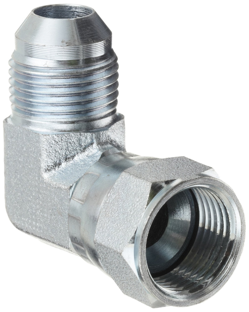 Dixon 6500-8 Zinc Plated Steel Hydraulic Pipe Fitting, 90 Degree Elbow, 3/4"-16 NPT Male 37 Degree Flared x 3/4"-16 NPT Female 37 Degree Swivel 3/4" x 3/4" - NewNest Australia