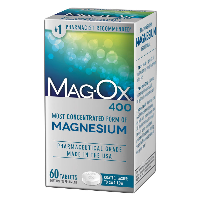 Mag-Ox 400 Magnesium Mineral Dietary Supplement Tablets, 483 mg Magnesium Oxide, 60 Count 60 Count (Pack of 1) - NewNest Australia