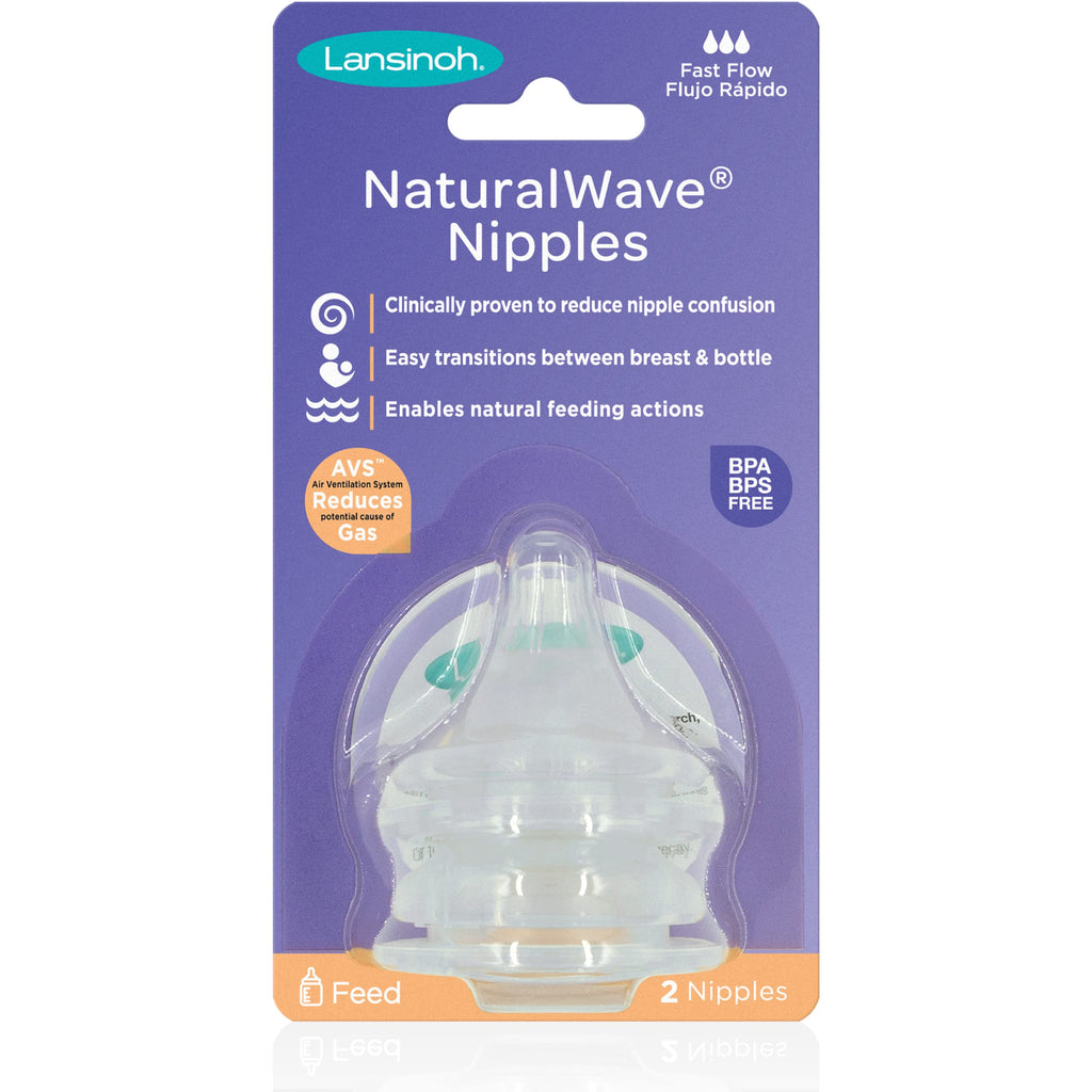 Lansinoh NaturalWave Nipples, Fast Flow (4L), 2 Count Fast-Flow - NewNest Australia