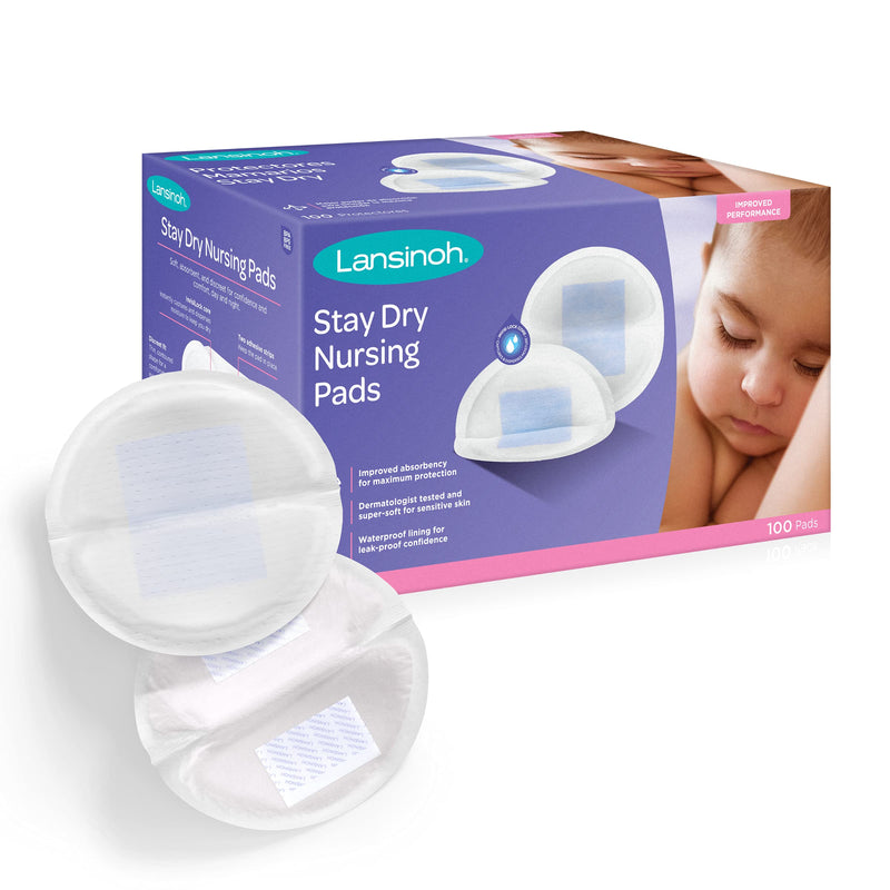 Lansinoh Stay Dry Disposable Nursing Pads for Breastfeeding, 100 Count 100 Count (Pack of 1) - NewNest Australia