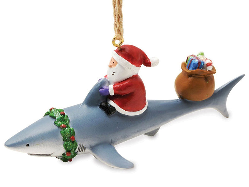 NewNest Australia - Cape Shore Santa Riding Shark Ornament 