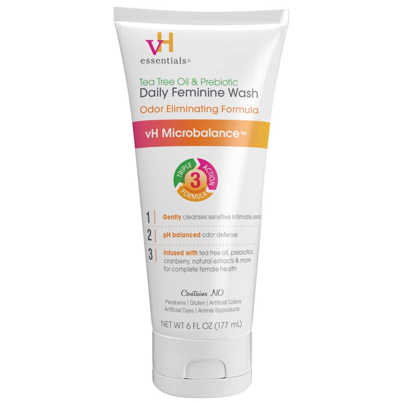 vH essentials, Ph Balanced Daily Feminine Wash, Tea Tree Oil & Prebiotic, 6, Fl Oz, (Pack Of 1) 54306 Clear - NewNest Australia