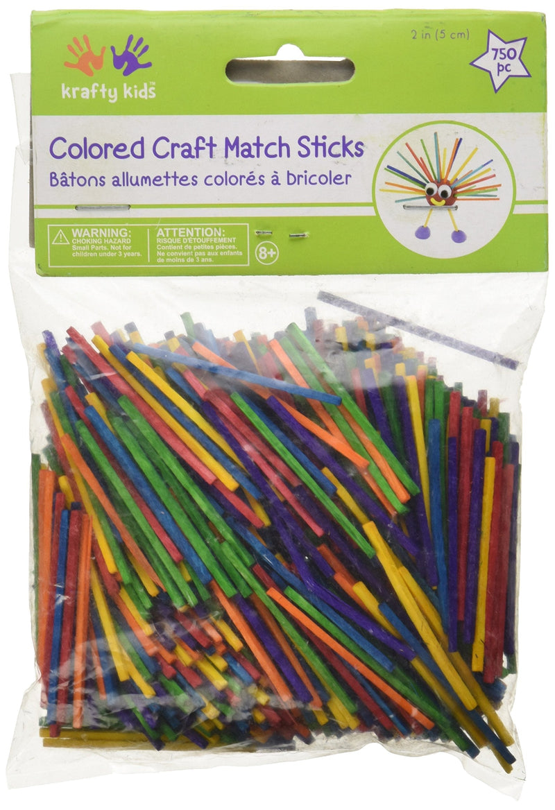 Craft Match Sticks-Colored 2" 750/Pkg - NewNest Australia