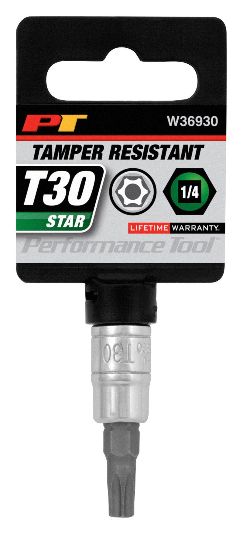 Performance Tool W36930 1/4" Drive T-30 Tamper Resistant 1/4 Drive - NewNest Australia