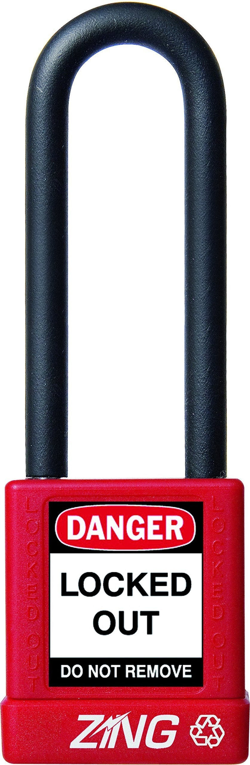 ZING 7046 RecycLock Safety Padlock, Keyed Different, 3" Shackle, 1-3/4" Body, Red - NewNest Australia