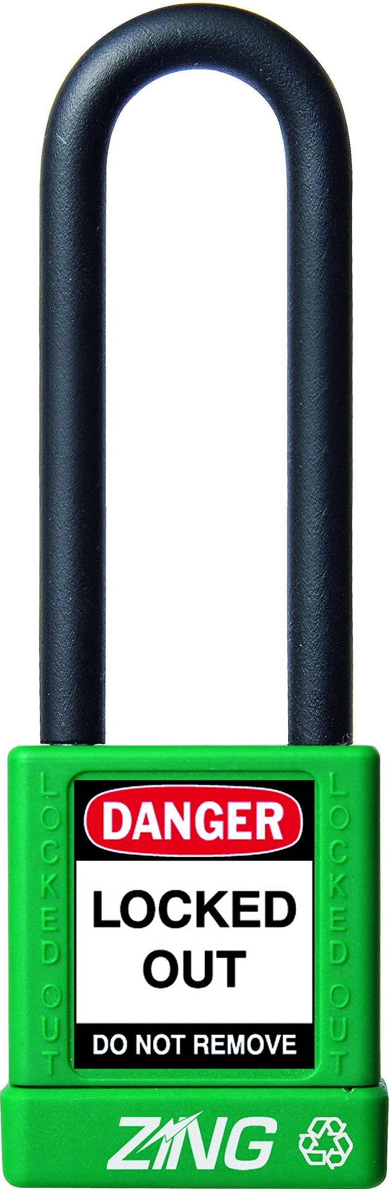 ZING 7050 RecycLock Safety Padlock, Keyed Different, 3" Shackle, 1-3/4" Body, Green - NewNest Australia