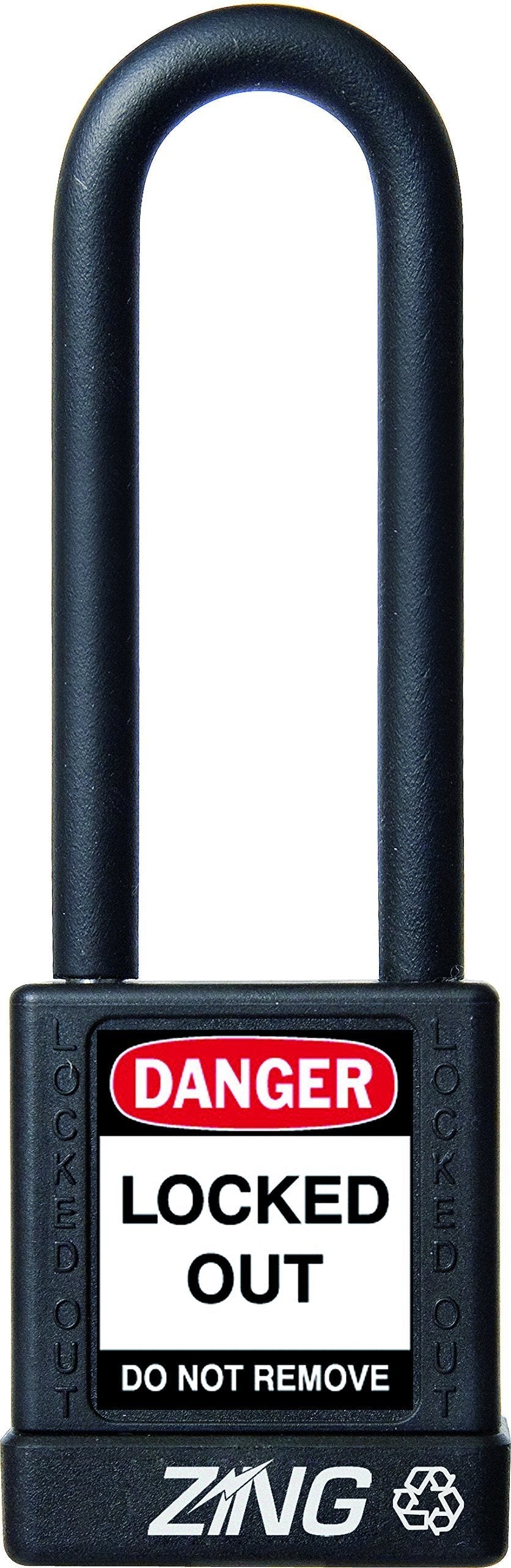 ZING 7052 RecycLock Safety Padlock, Keyed Different, 3" Shackle, 1-3/4" Body, Black - NewNest Australia