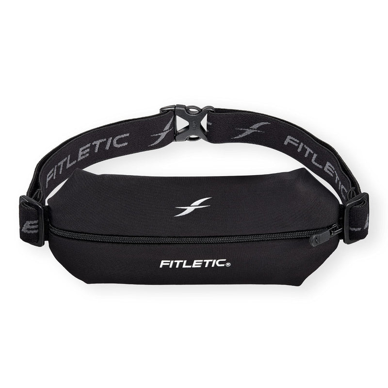 Fitletic - Mini Sport Belt Runners Pouch, Running Waist Belt, Expandable Lycra Running Pouch with Adjustable Band, Waist Pouch for Phone, IDs, and Credit Cards Black - NewNest Australia