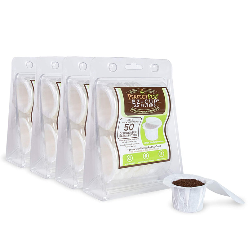 Perfect Pod EZ-Cup Disposable Paper Filters with Patented Lid Design for Reusable Coffee Pods 4-Pack (200 Filters)… - NewNest Australia