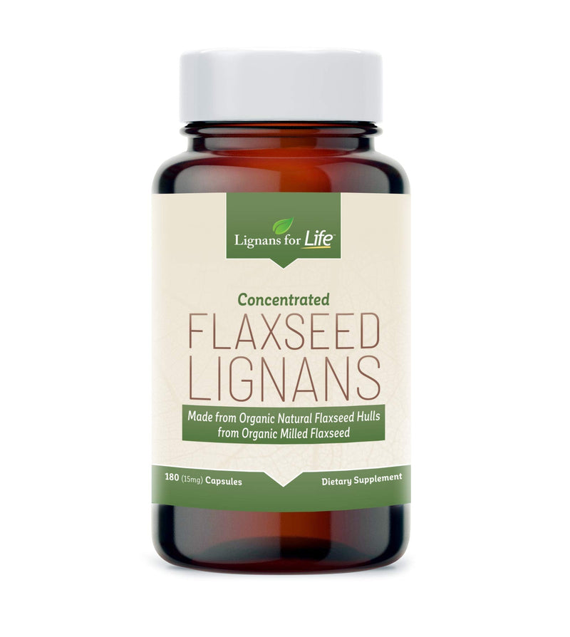 Lignans for Life 15mg Organic Flaxseed Lignans - Flaxseed Hulls + SDG Lignans from Flaxseed Hulls -180ct 15mg Capsules - NewNest Australia